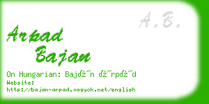 arpad bajan business card